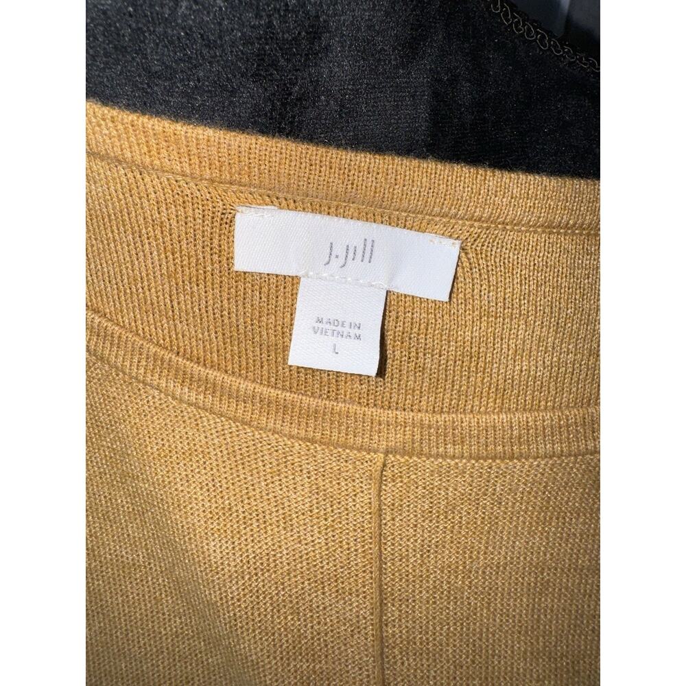 J.Jill Wearever Collection Blouse Mustard Yellow Cotton Blend Stretch Large - Picture 3 of 3